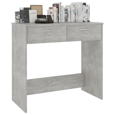 vidaXL Pisalna miza betonsko siva 80x40x75 cm iverna plošča