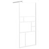 vidaXL Pregrada za tu&scaron; 90x195 cm ESG steklo bela