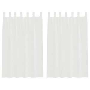 vidaXL Voile zavese z zankami 2 kosa Bela 140x175 cm