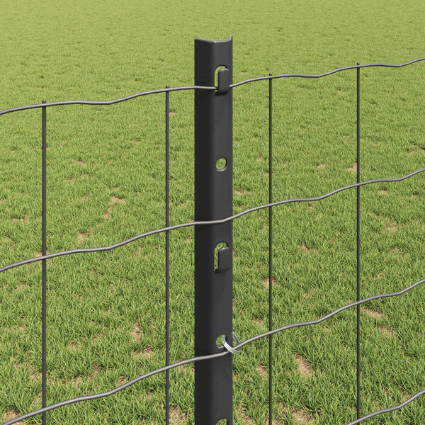 vidaXL Ograja s stebrom Siva 1,2 x 25 m Jeklo