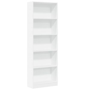 vidaXL Knjižna omara bela 60x24x176 cm inženirski les