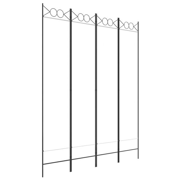 vidaXL Paravan 4-delni bel 160x200 cm blago