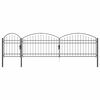 vidaXL Ograjna vrata z ukrivljenim vrhom ASSEN 500 x 75 cm Jeklo Siva