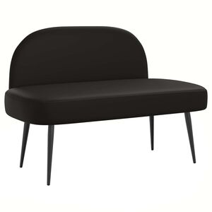 vidaXL Oblazinjena klop z naslonom Črna 110 x 60 x 76 cm Umetno usnje