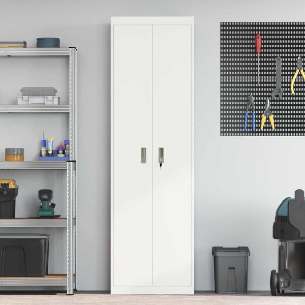 vidaXL Omarica za shranjevanje 2 pcs Bela 60 x 40 x 200 cm Jeklo