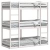 vidaXL Trojni pograd bel 75x190 cm trdna borovina