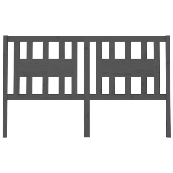 vidaXL Vzglavna sivo 206x4x100 cm trdna borovina