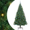 vidaXL Umestno božično drevo Zelena 210 cm PVC, jeklo in plastika