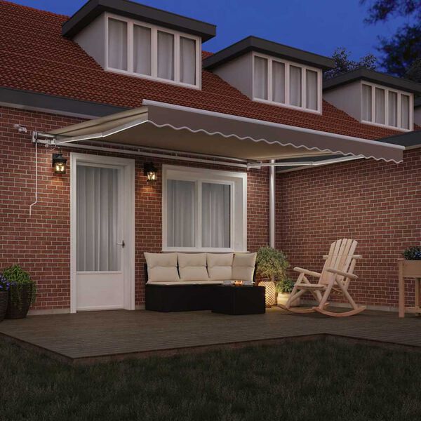 vidaXL Retraktilna tenda Bež 400 &times; 300 cm Poliester in kovina