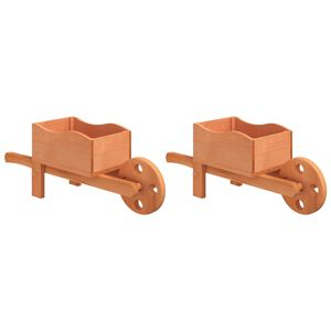 vidaXL Cvetlično korito samokolnica 2 kosa 47x15x19 cm trden les jelke