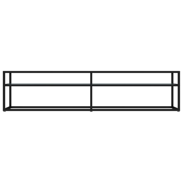 vidaXL TV omarica beli marmor 180x40x40,5 cm kaljeno steklo