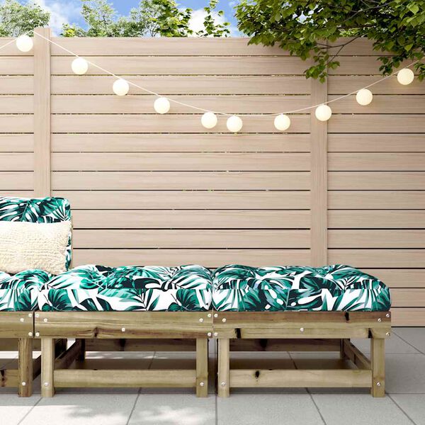 vidaXL Vrtni stolček za noge z blazino 2 kosa impregnirana borovina