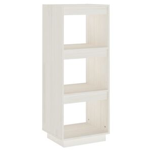 vidaXL Knjižna omara za razdelitev prostora bela 40x35x103 cm borovina
