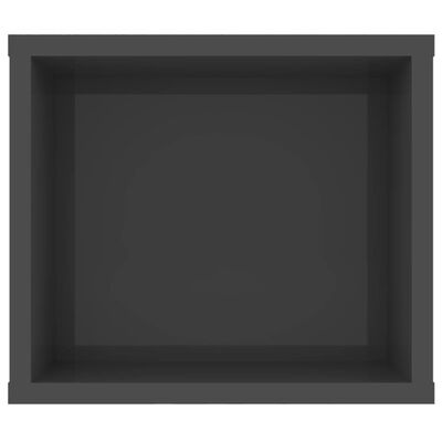vidaXL Viseča TV omarica visok sijaj siva 100x30x26,5 cm iverna plošča