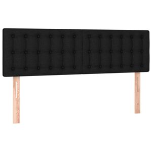 vidaXL Posteljno vzglavje črna 144x5x78/88 cm blago