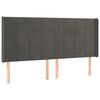 vidaXL Vzglavje z u&scaron;esi temno sivo 163x16x118/128 cm žamet
