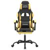 vidaXL Vrtljiv gaming stol z oporo za noge črno in zlato umetno usnje