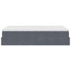 vidaXL Otomanska postelja z vzmetnico temno siva 120x190 cm žamet