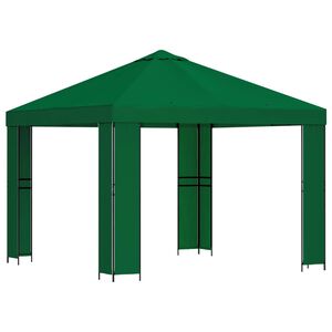 vidaXL Paviljon 3 x 3 m Zelena Poliester in jeklo 190 gsm