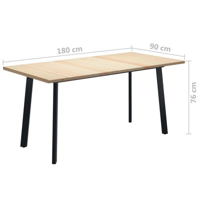 vidaXL Jedilna miza 180x90x76 cm borovina