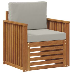 vidaXL Zunanji kavč Masivno akacijevo les in poliester Naravna