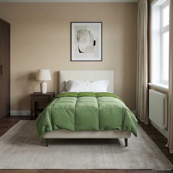 vidaXL Zimska posteljnina &Scaron;onerisan Zelena 135 x 200 cm Mikrovlakna