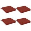 vidaXL Sedežne blazine SOEST 4 kos 100% poliester Rdeča 50 x 50 x 7 cm