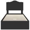 vidaXL Postelja s shranjevanjem Črna 100 x 200 cm Konstruiran les