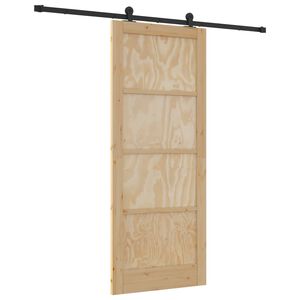 vidaXL Drsna vrata ORKDAL 86 x 211 cm Trdna borovina Naravna