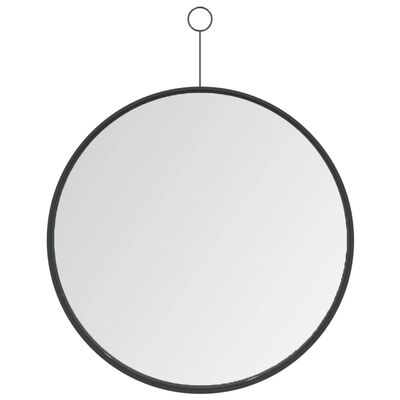 vidaXL Viseče ogledalo s kavljem črno 40 cm