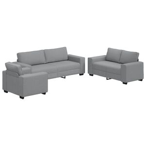 vidaXL 3-delni komplet sedežne garniture z blazinami svetlo sivo blago