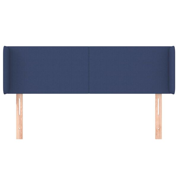 vidaXL Vzglavje z u&scaron;esi modro 147x16x78/88 cm blago