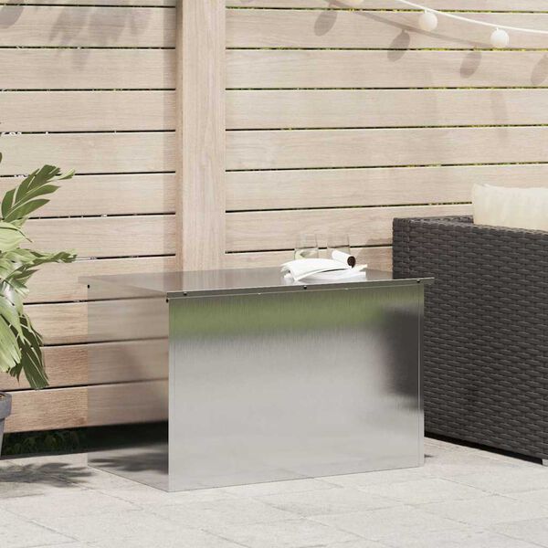 vidaXL Zunanja shranjevalna škatla srebrna 80 x 50,5 x 50 cm Jeklo