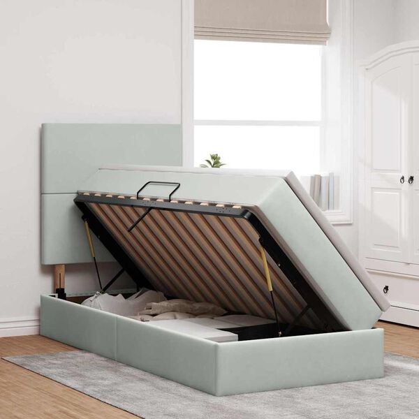 vidaXL Postelja z dodatnim prostorom za shranjevanje in vzmetnico