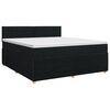 vidaXL Postelja boxspring z vzmetnico Črna 160 x 200 cm Blago