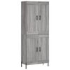 vidaXL Visoka komoda siva sonoma 69,5x34x180 cm inženirski les