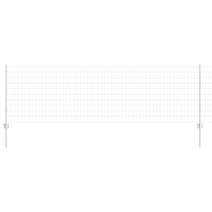 vidaXL Ograja s stebrom srebrna