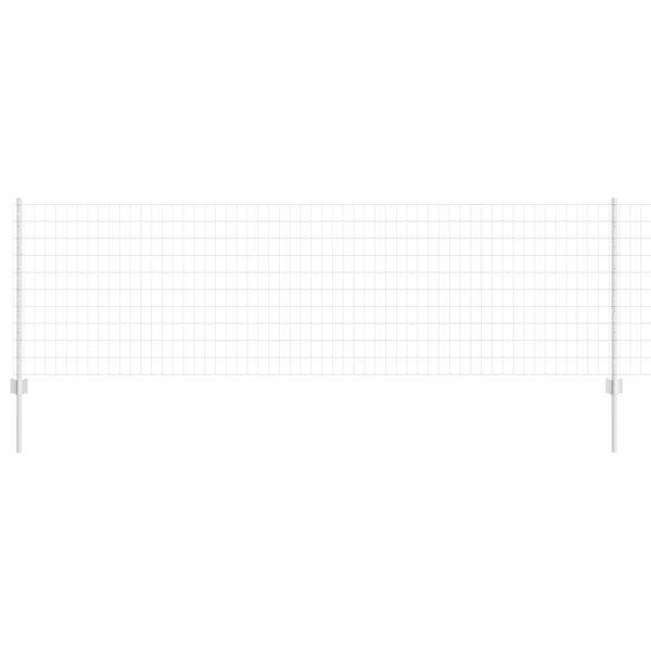 vidaXL Ograja s stebrom srebrna 0,8 x 10 m Jeklo
