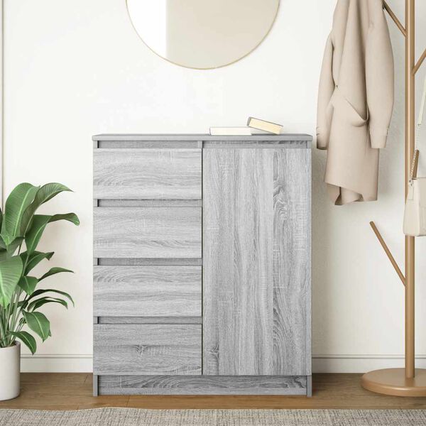 vidaXL Komoda s predali siva sonoma 71x35x84 cm inženirski les
