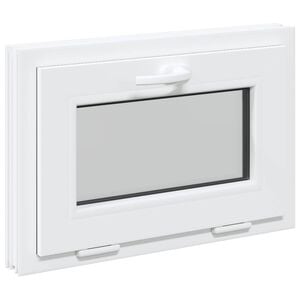 vidaXL Okno za klet RISOR 60 x 40 cm PVC in steklo Bela