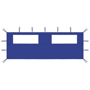 vidaXL Stranica za paviljon z okni 6x2 m modra