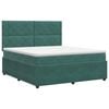vidaXL Postelja boxspring z vzmetnico Temno zelena 140 x 200 cm Žamet