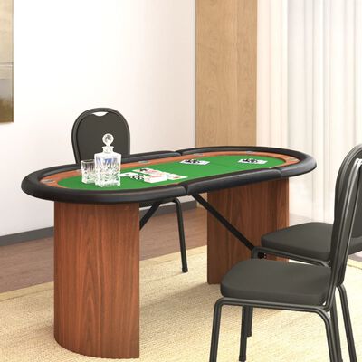 vidaXL Poker miza za 10 igralcev zelena 160x80x75 cm