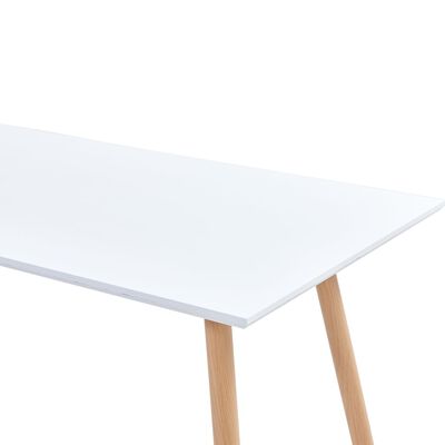 vidaXL Jedilna miza bela in barva hrasta 120x60x74 cm mediapan