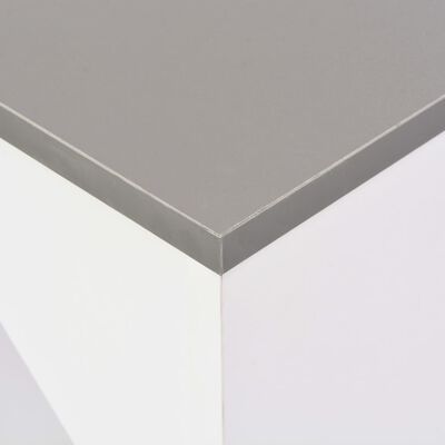 vidaXL Barska miza s premično polico bela 138x39x110 cm