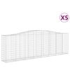 vidaXL Obokane gabion ko&scaron;are 5 kosov 400x50x120/140cm pocinkano železo