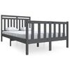 vidaXL Posteljni okvir siv 120x190 cm trden les