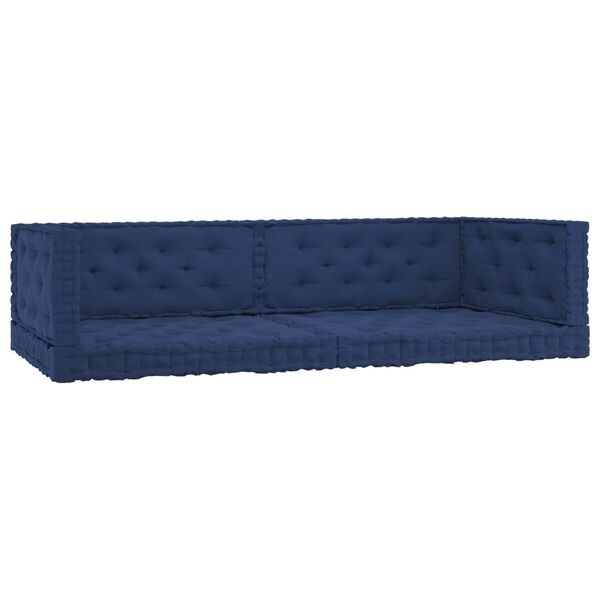 vidaXL Talne blazine za palete 6 kosov svetlo mornarsko modre bombaž