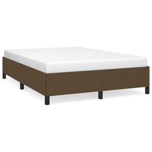 vidaXL Posteljni okvir brez vzmetnice temno rjav 140x190 cm blago