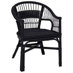 vidaXL Zložljiva stolica Črna 60 x 60 x 81 cm Ratan